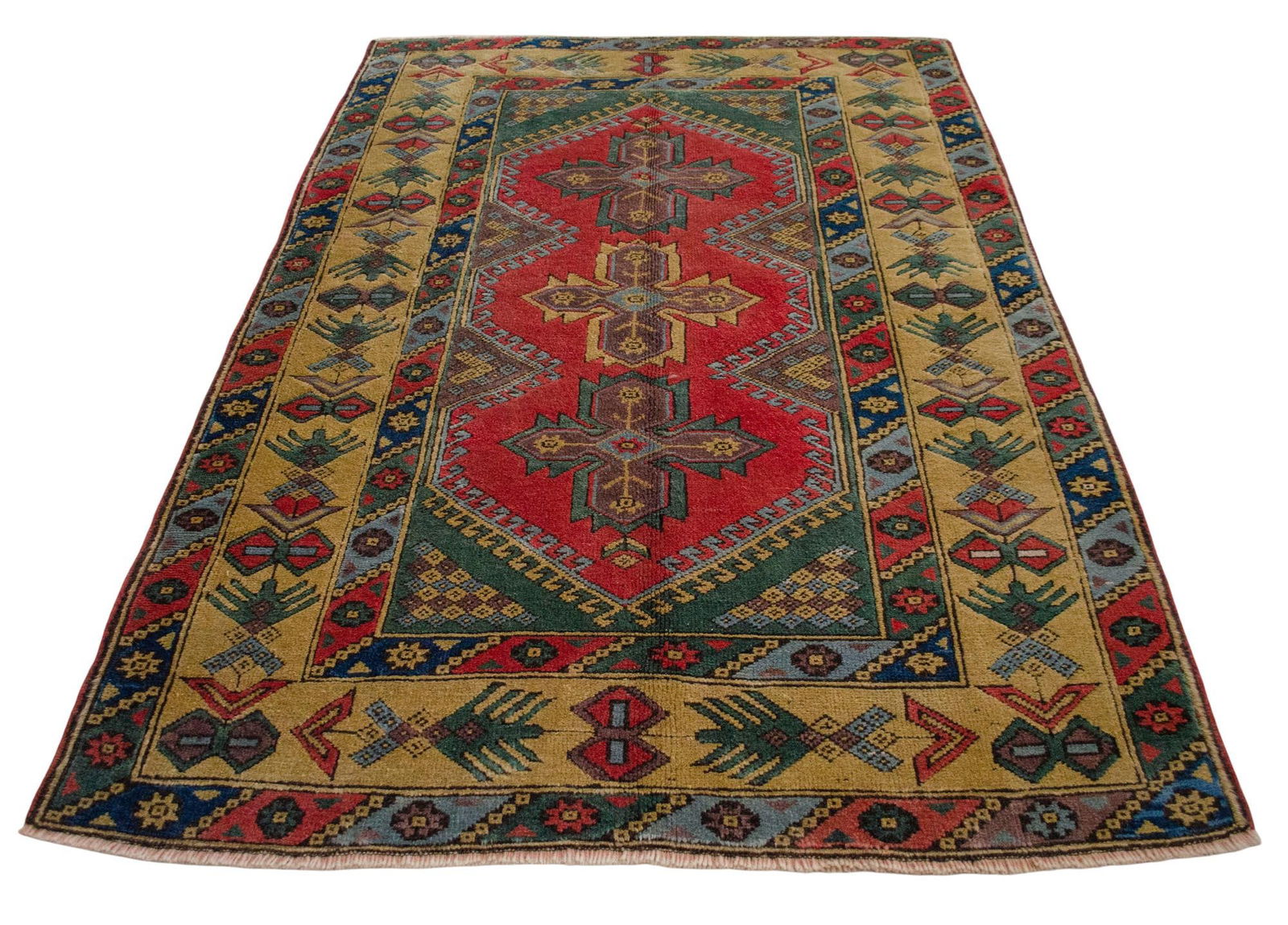 1980s Turkish Hand-Knotted Rug Wool Rug - 4'6" X 6'9" - 7