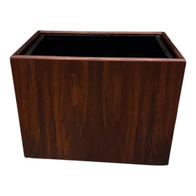 1970s Modern Walnut Wood Planter Box or Waste Basket