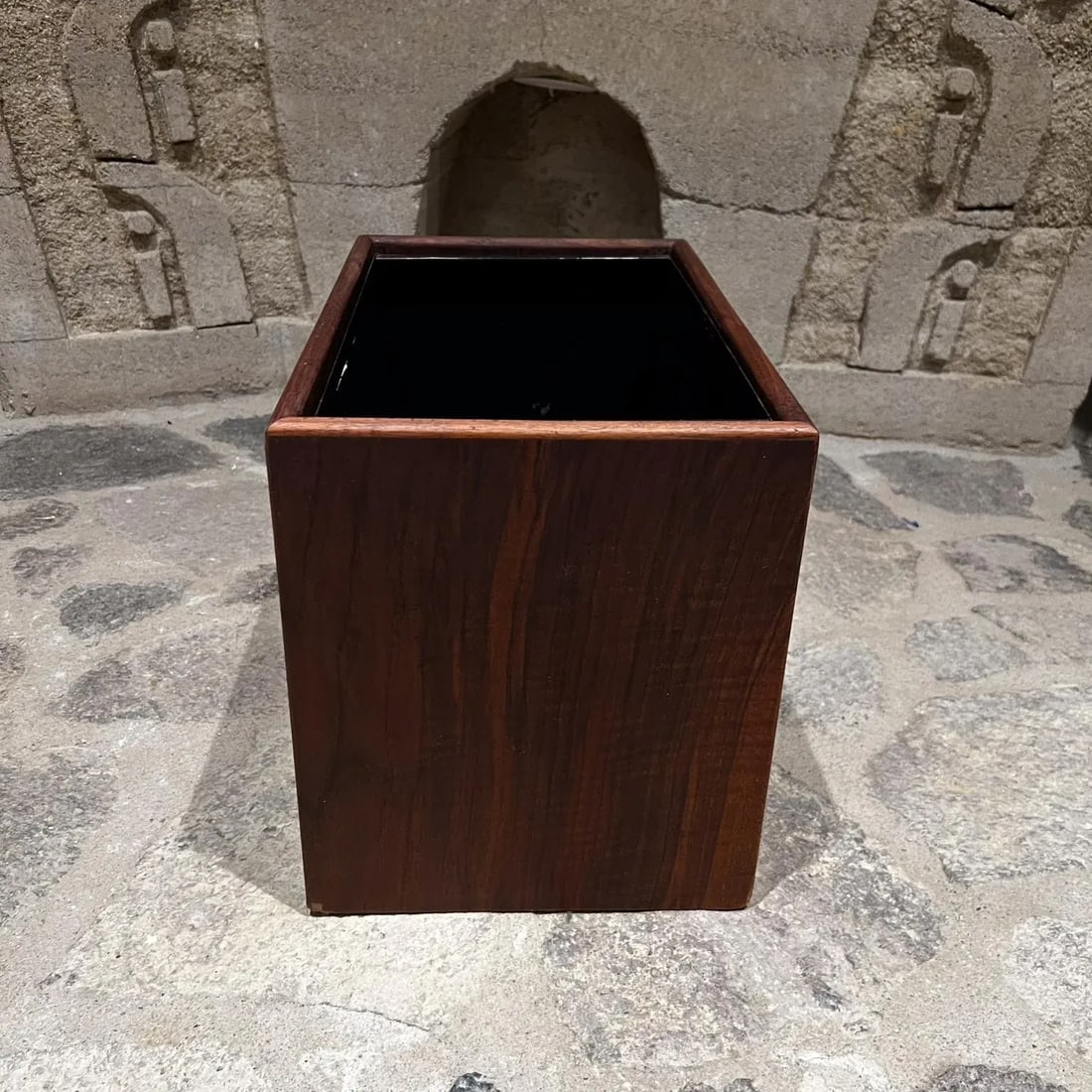 1970s Modern Walnut Wood Planter Box or Waste Basket - 2