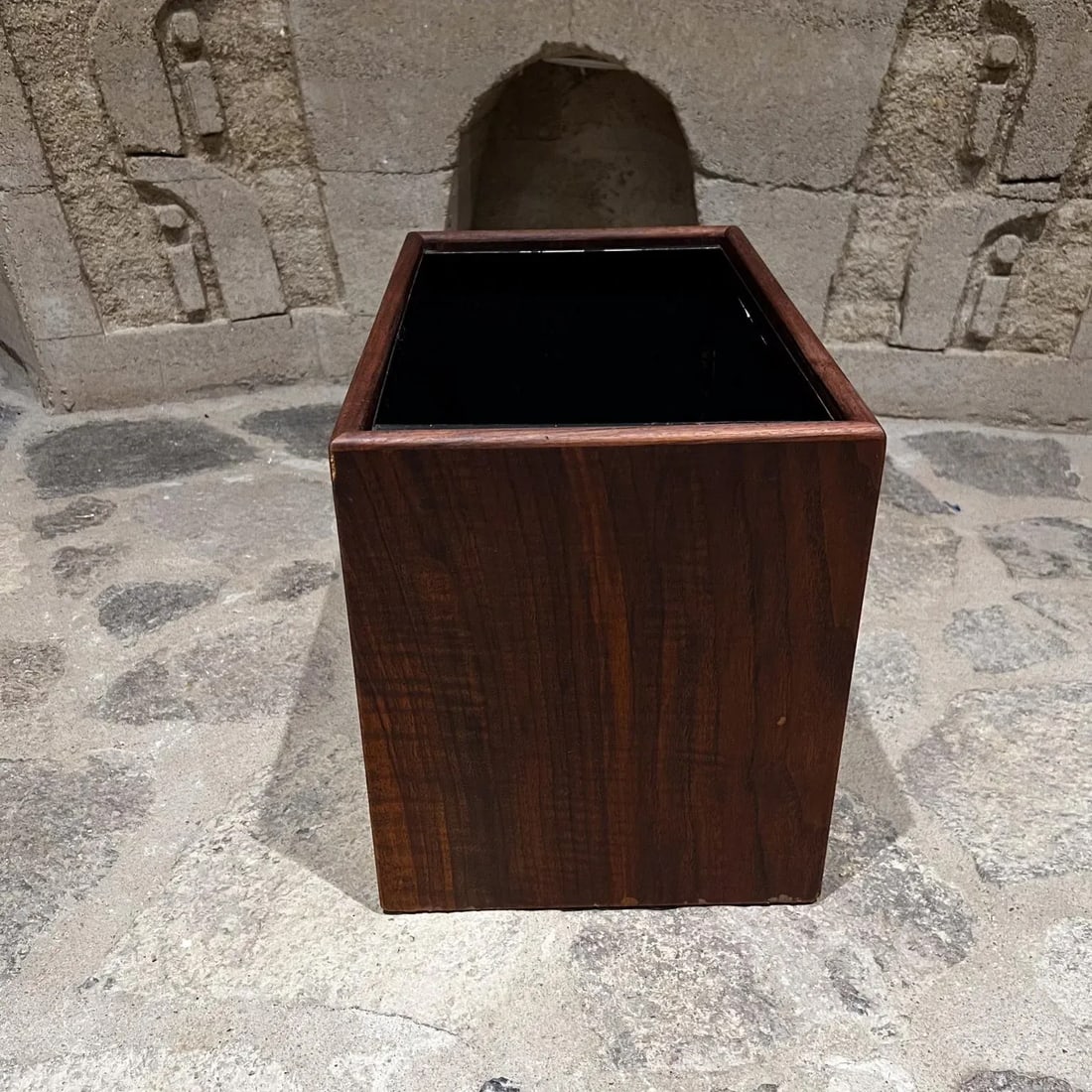 1970s Modern Walnut Wood Planter Box or Waste Basket - 3