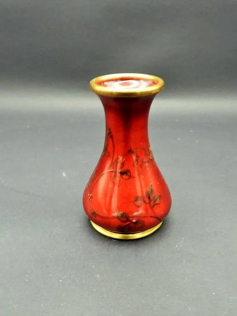 Antique French Enamel Hand Painted Renaissance Woman Miniature Portrait Vase Signed M Corus 1900 - 6