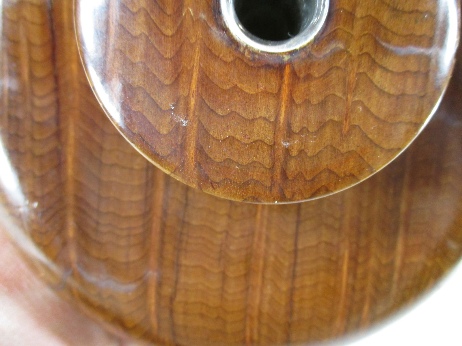 Late 20th Century California Redwood Turned Bud Vase With Glass Tube Insert Wood Wooden - 7