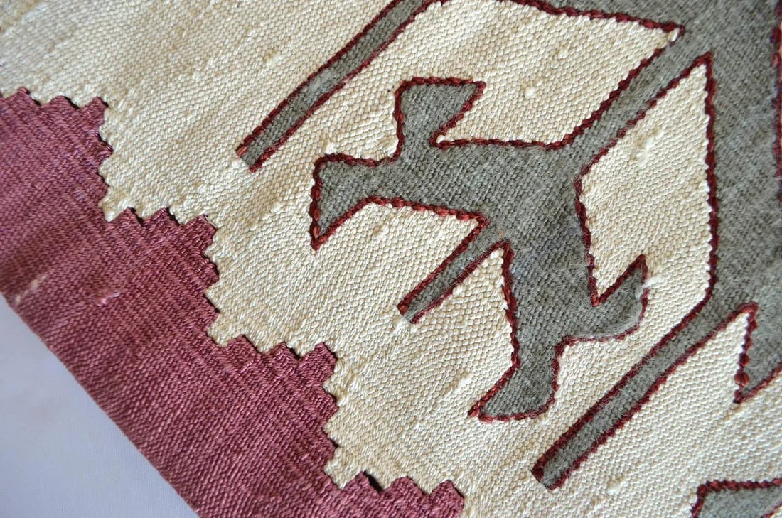 Hand Woven Turkish Silk Pillow Cover Oushak Pattern Kilim Throw Pillow - 16"³ X 16"³ - 5