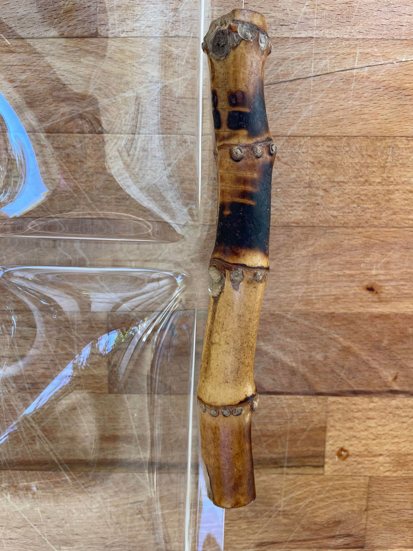 Vintage 1960s Hollywood Regency Mid Century Bamboo and Lucite Serving Tray Platter - 4