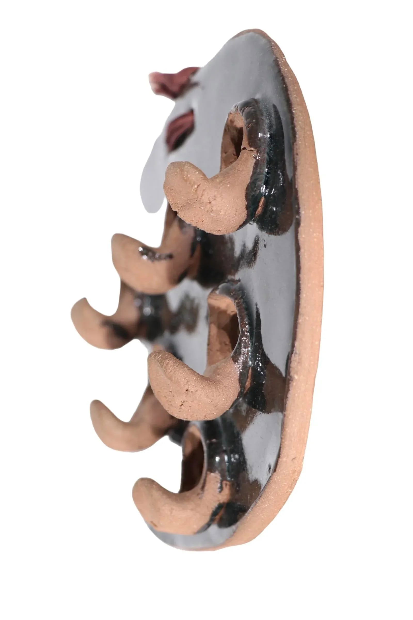 Art Pottery Mid Century Brutalist Style Ceramic Wall Mount Hang It All - 3