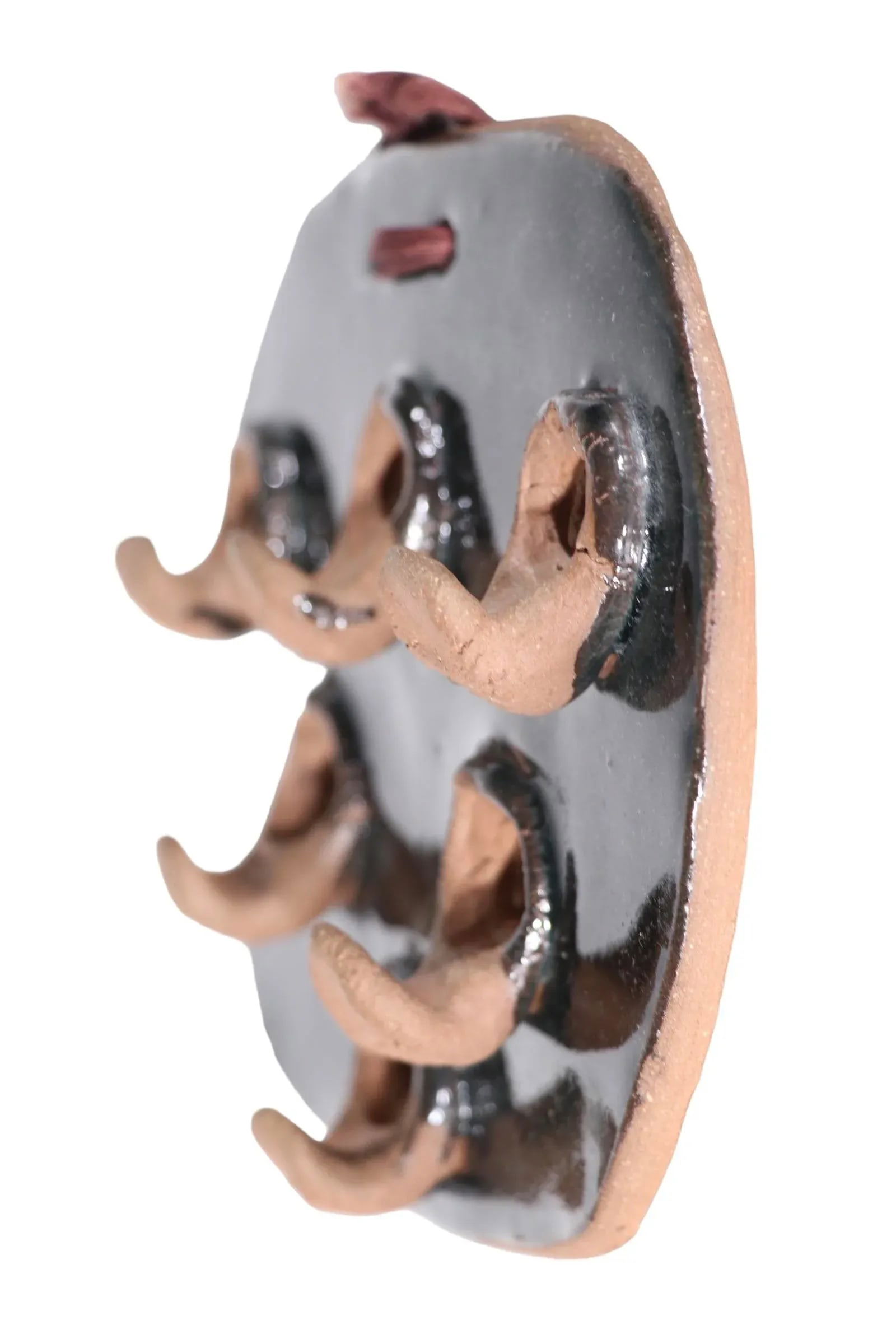 Art Pottery Mid Century Brutalist Style Ceramic Wall Mount Hang It All - 4