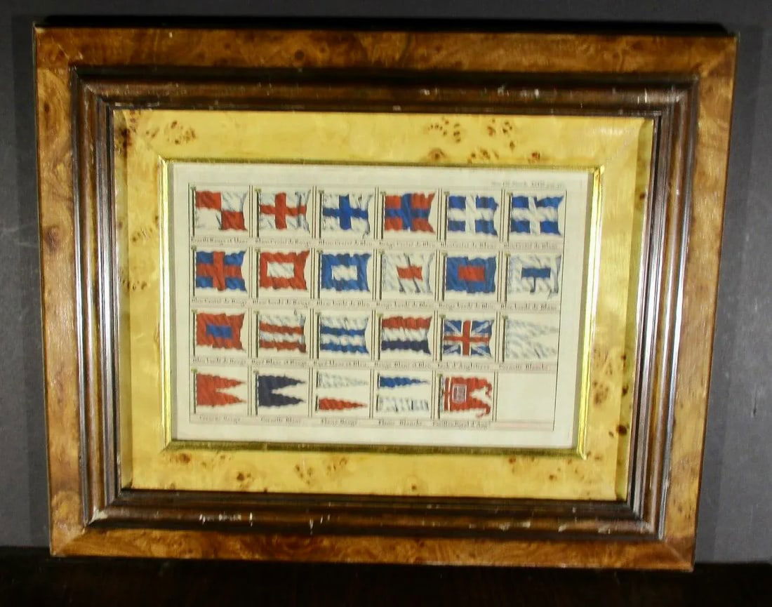 18th Century Hand-Colored Engraving of Color Banners - 6