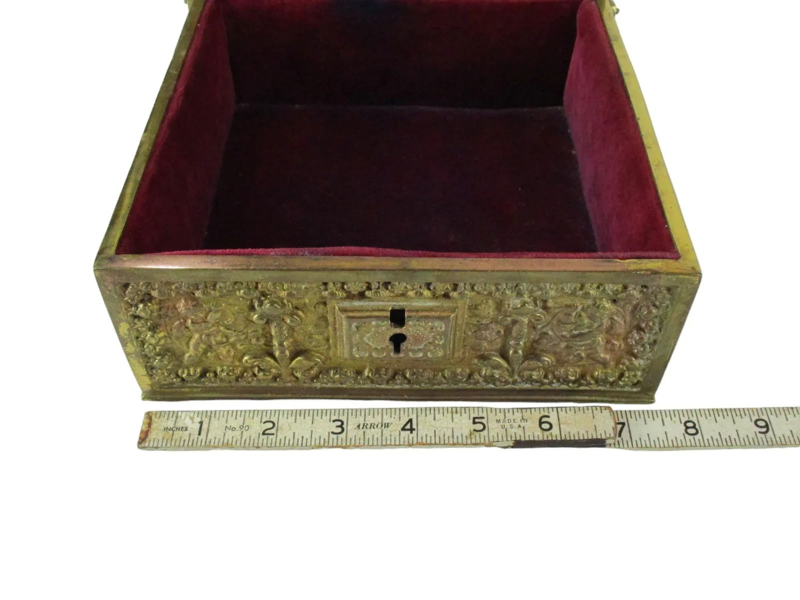 ‹Early 20th Century Art Nouveau Brass Jewelry Box Attributed Erhard & Sohne Germany - 12