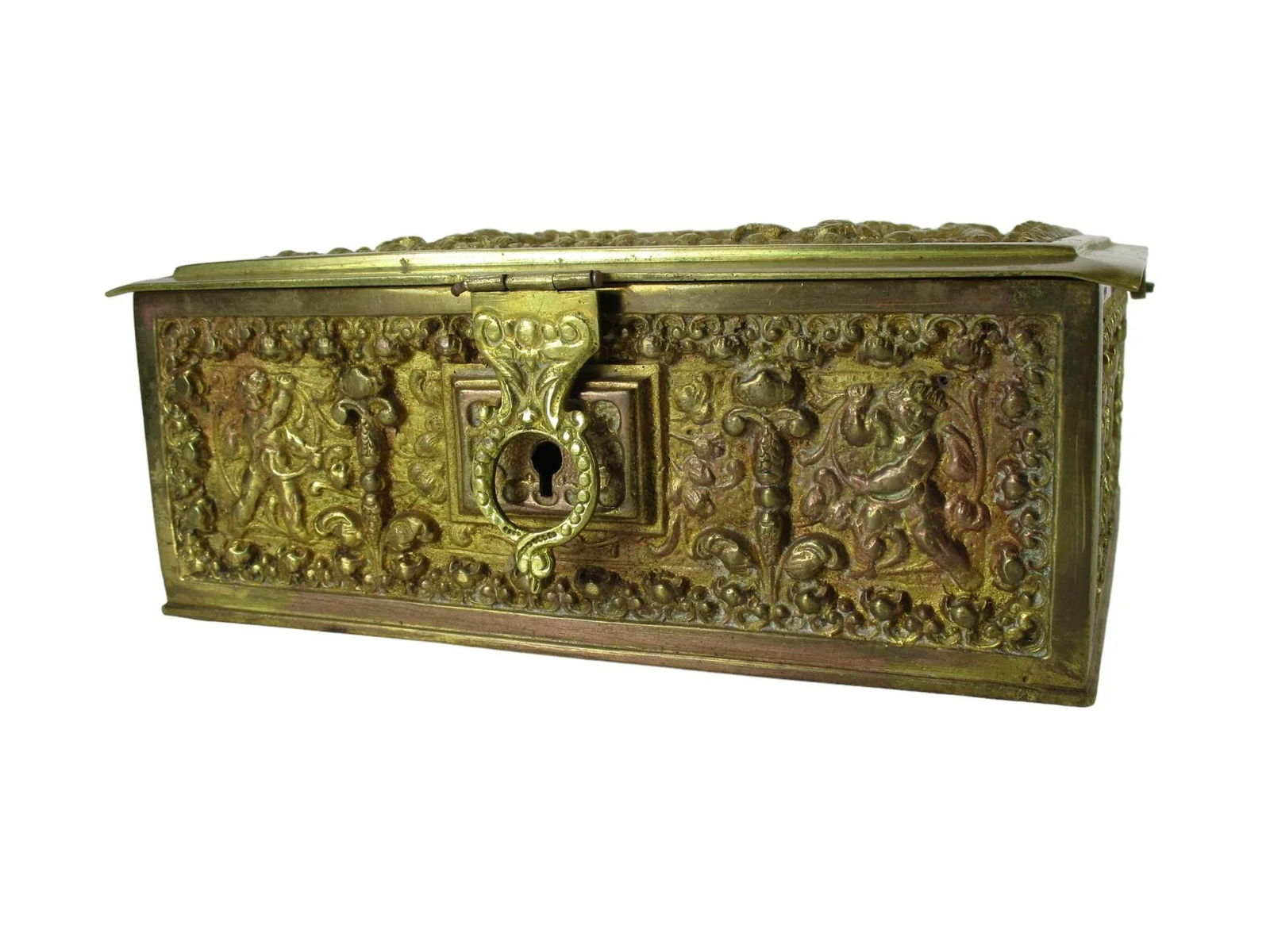 ‹Early 20th Century Art Nouveau Brass Jewelry Box Attributed Erhard & Sohne Germany - 2