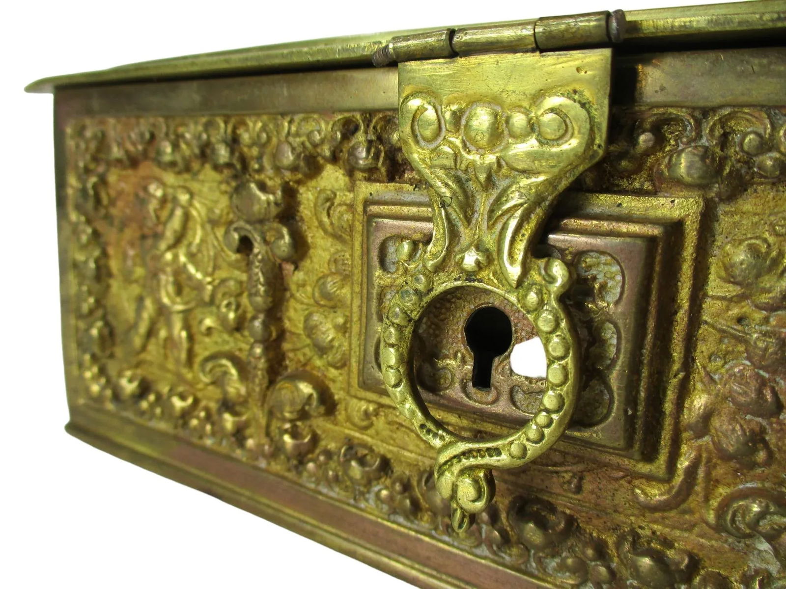 ‹Early 20th Century Art Nouveau Brass Jewelry Box Attributed Erhard & Sohne Germany - 8