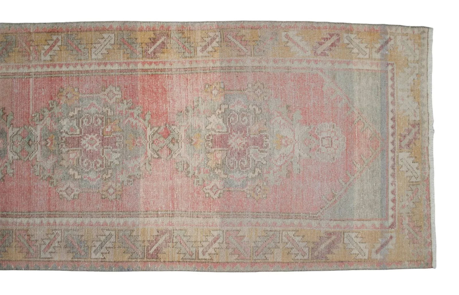 Faded Colors Oushak Runner - Distressed Pastel Hallway Rug 2'12³ X 9'4"³ - 11