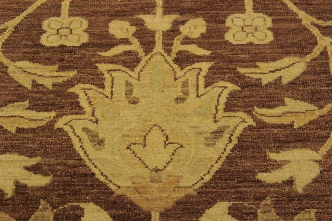 1990s Shabby Chic Kafkaz Brown/Tan Wool Rug -10'1 X 13'8 - 4