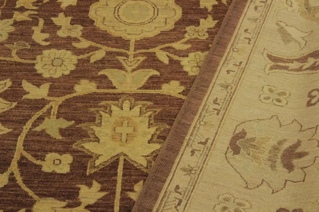 1990s Shabby Chic Kafkaz Brown/Tan Wool Rug -10'1 X 13'8 - 6