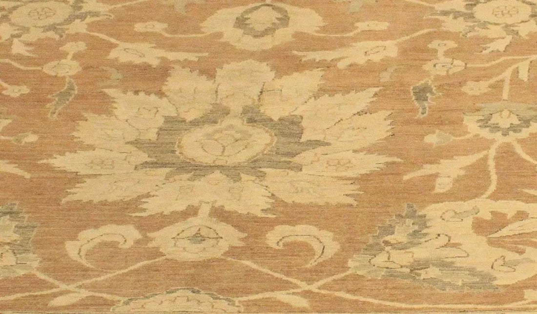 1990s Boho Chic Kafkaz Lt. Brown/Lt. Tan Wool Rug -9'11 X 13'7 - 4