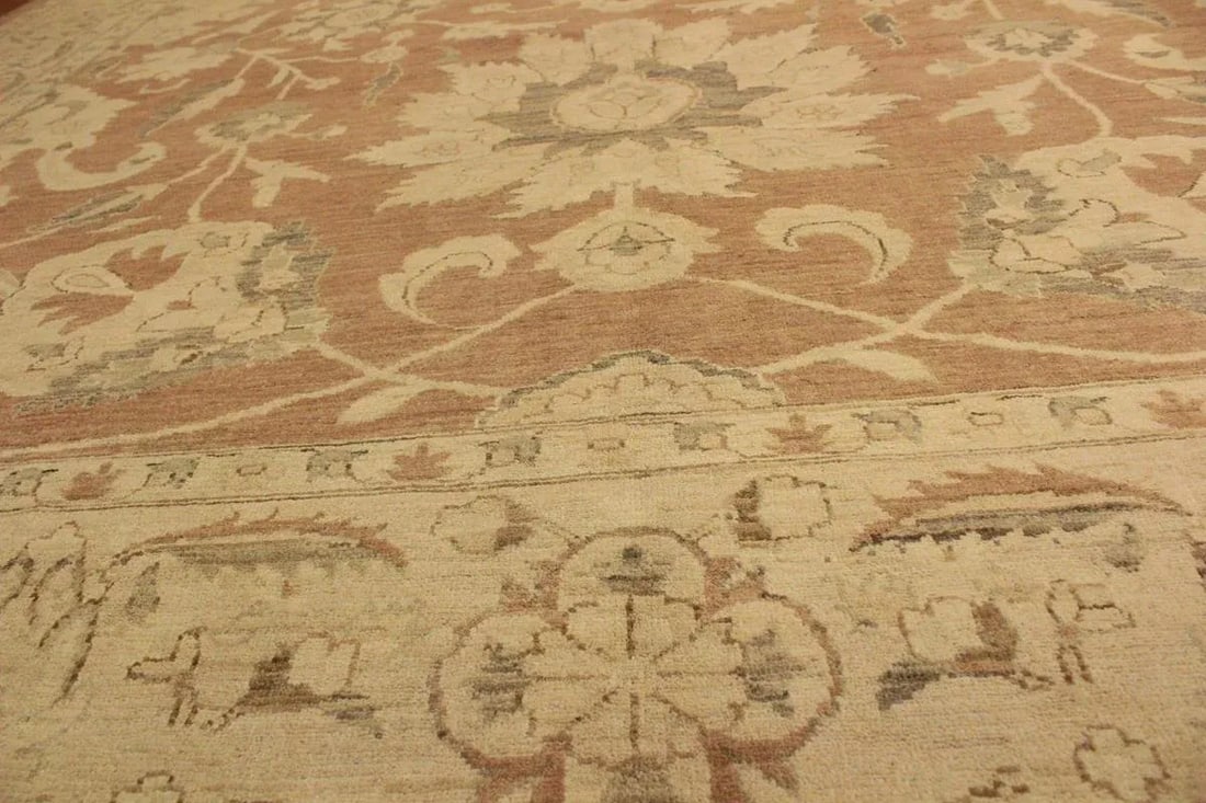 1990s Boho Chic Kafkaz Lt. Brown/Lt. Tan Wool Rug -9'11 X 13'7 - 5