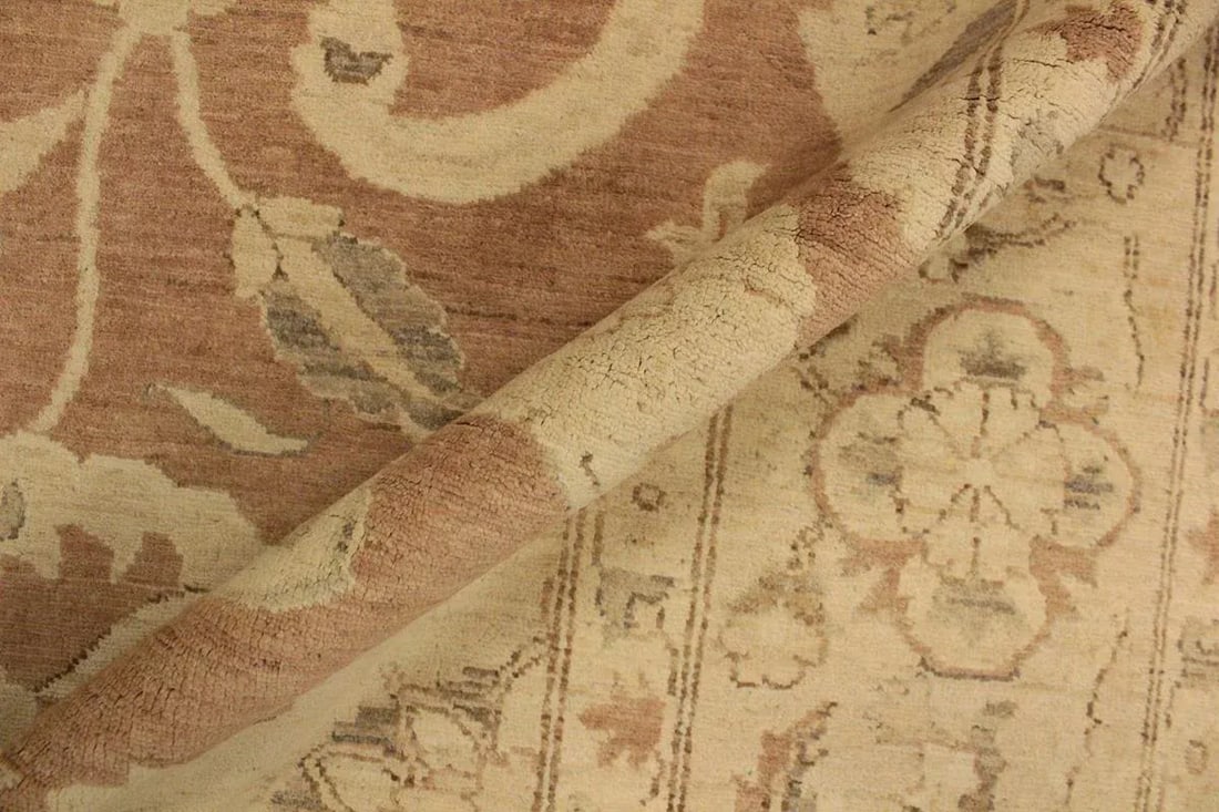 1990s Boho Chic Kafkaz Lt. Brown/Lt. Tan Wool Rug -9'11 X 13'7 - 6