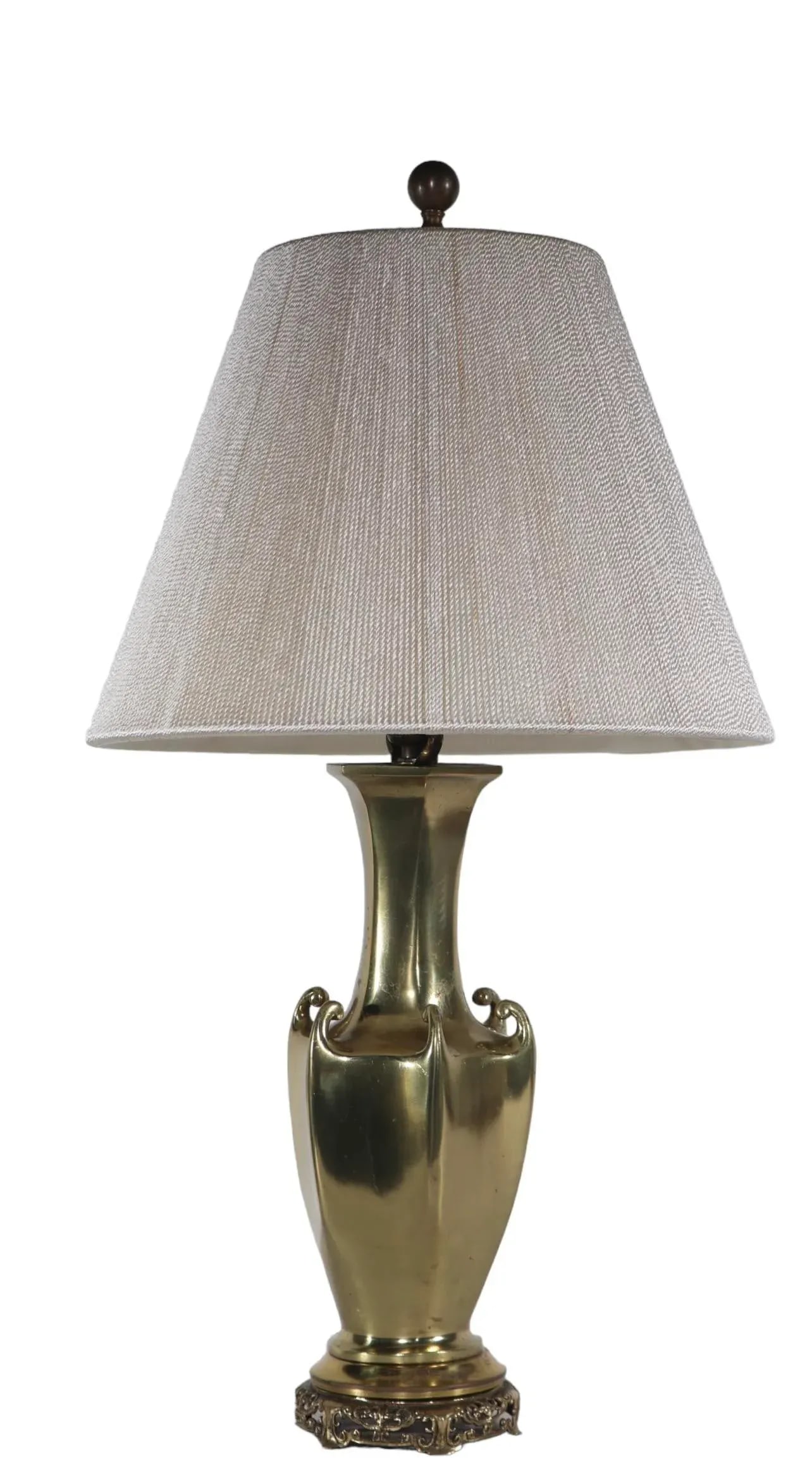 Chinese Style Hollywood Regency Brass Vase Table Lamp - 12