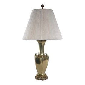 Chinese Style Hollywood Regency Brass Vase Table Lamp