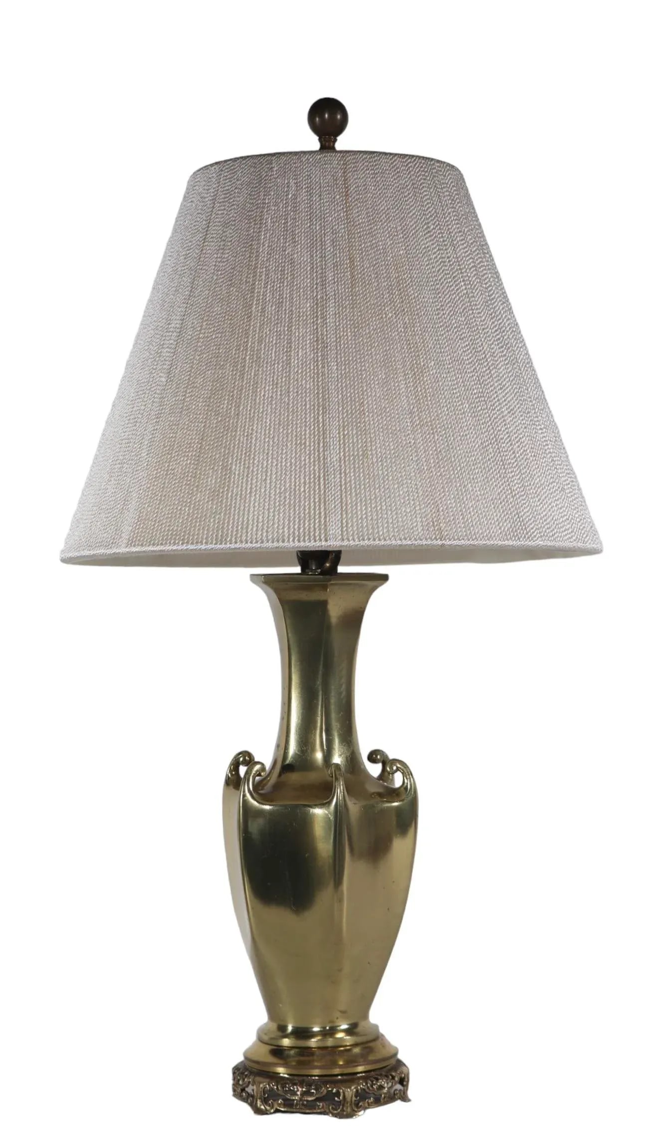 Chinese Style Hollywood Regency Brass Vase Table Lamp - 2