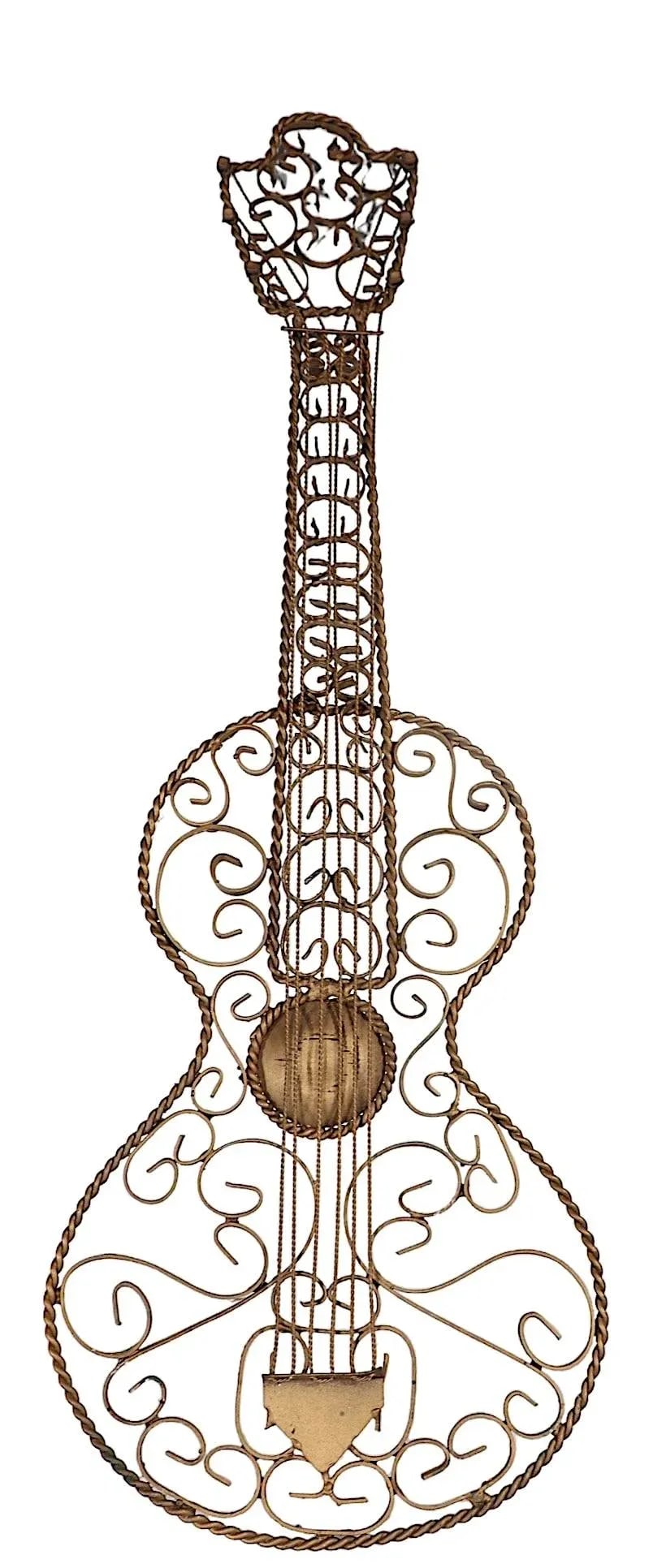 Decorative Wrought Iron Wall Hanging Guitar C 1970/1990's - 10