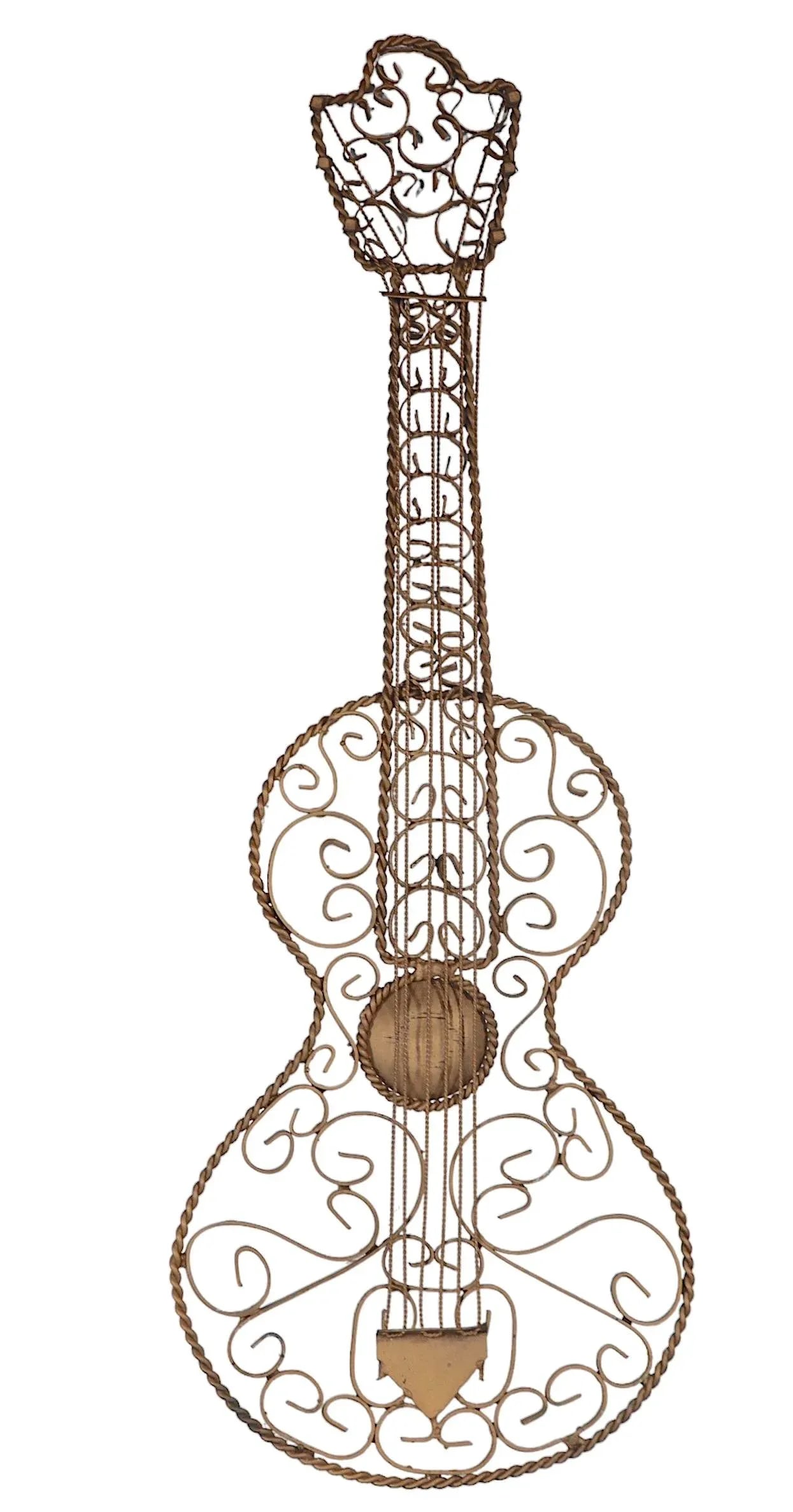 Decorative Wrought Iron Wall Hanging Guitar C 1970/1990's - 3