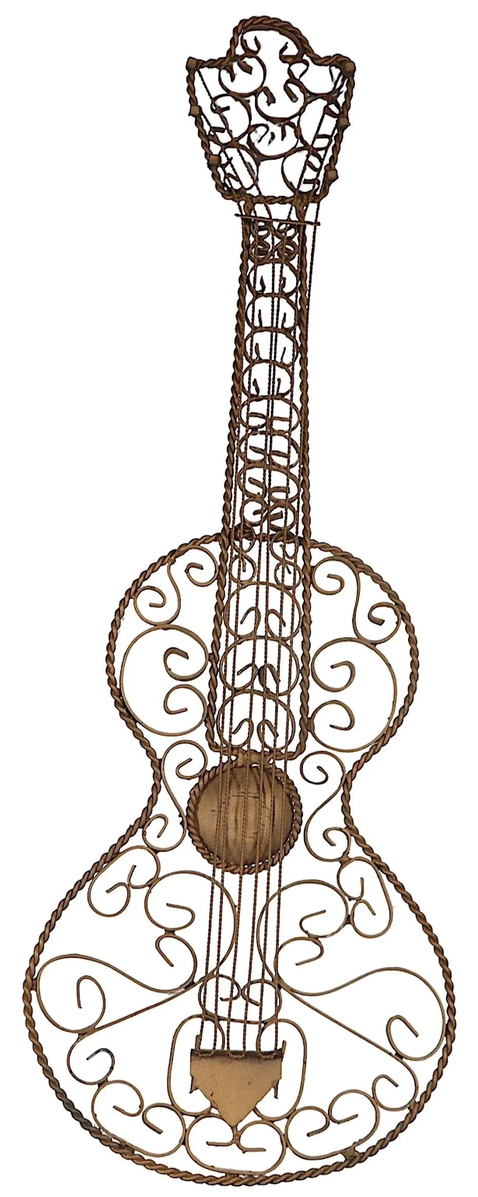 Decorative Wrought Iron Wall Hanging Guitar C 1970/1990's - 4