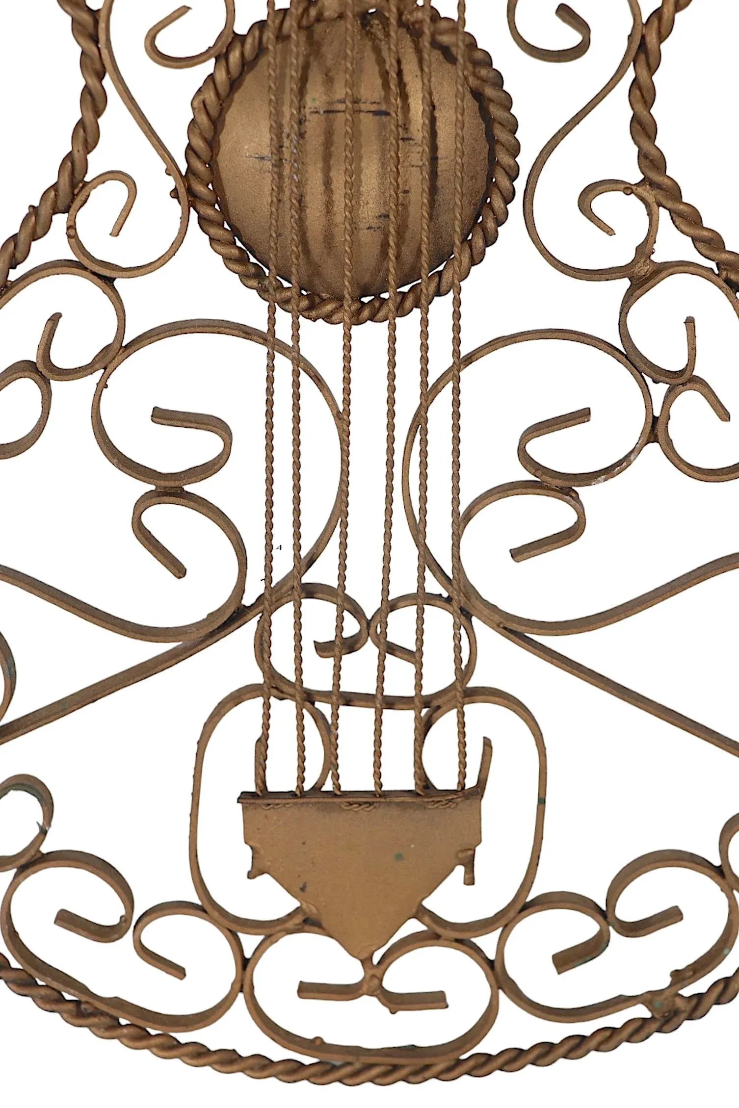 Decorative Wrought Iron Wall Hanging Guitar C 1970/1990's - 6