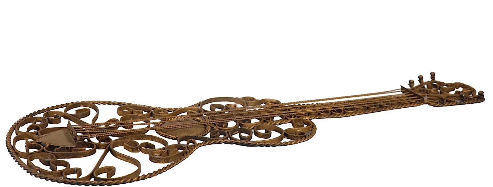 Decorative Wrought Iron Wall Hanging Guitar C 1970/1990's - 9