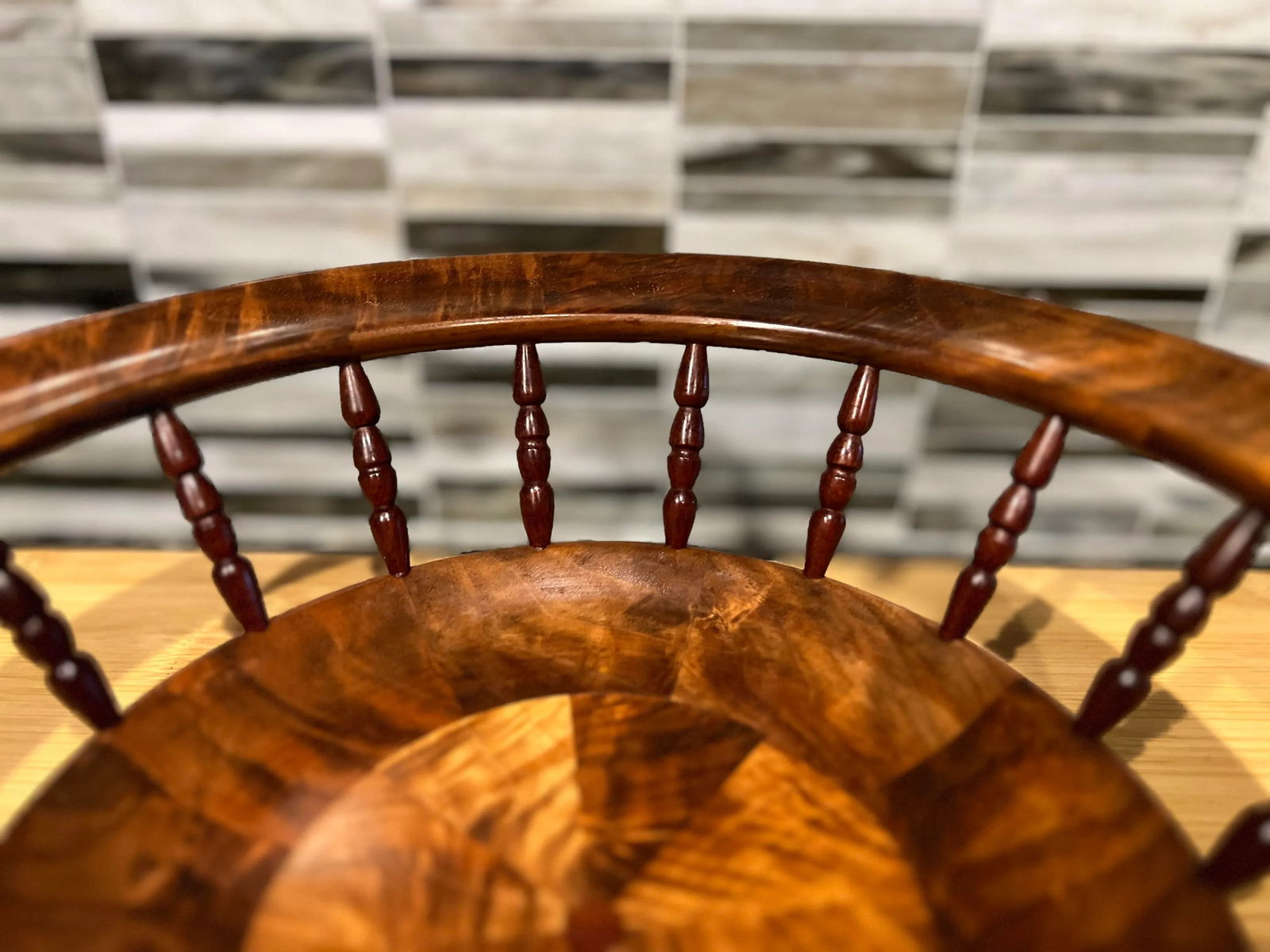 Black Walnut & Blood Wood Studio Turned Wood Fruit Bowl - Signed - 3