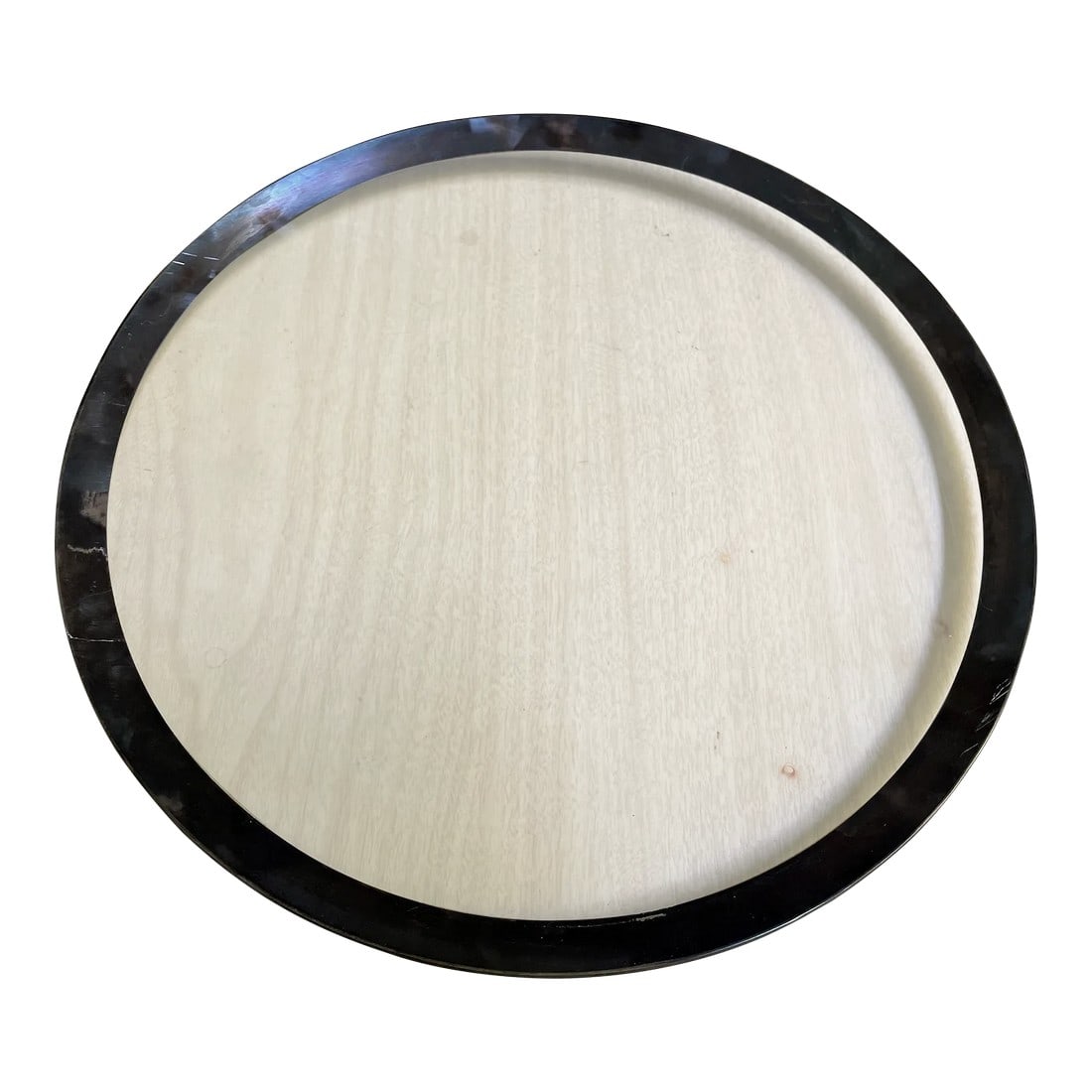 Vintage Dorothy Thorpe Large Round Sterling Silver Overlay Edge Platter/Charger/ Serving Plate: This is a lovely round 15 3/4 inch diameter serving plate of clear glass with a sterling sliver overlay band around the outside edge and a very shallow rounded bowl. The plate is not extremely heavy