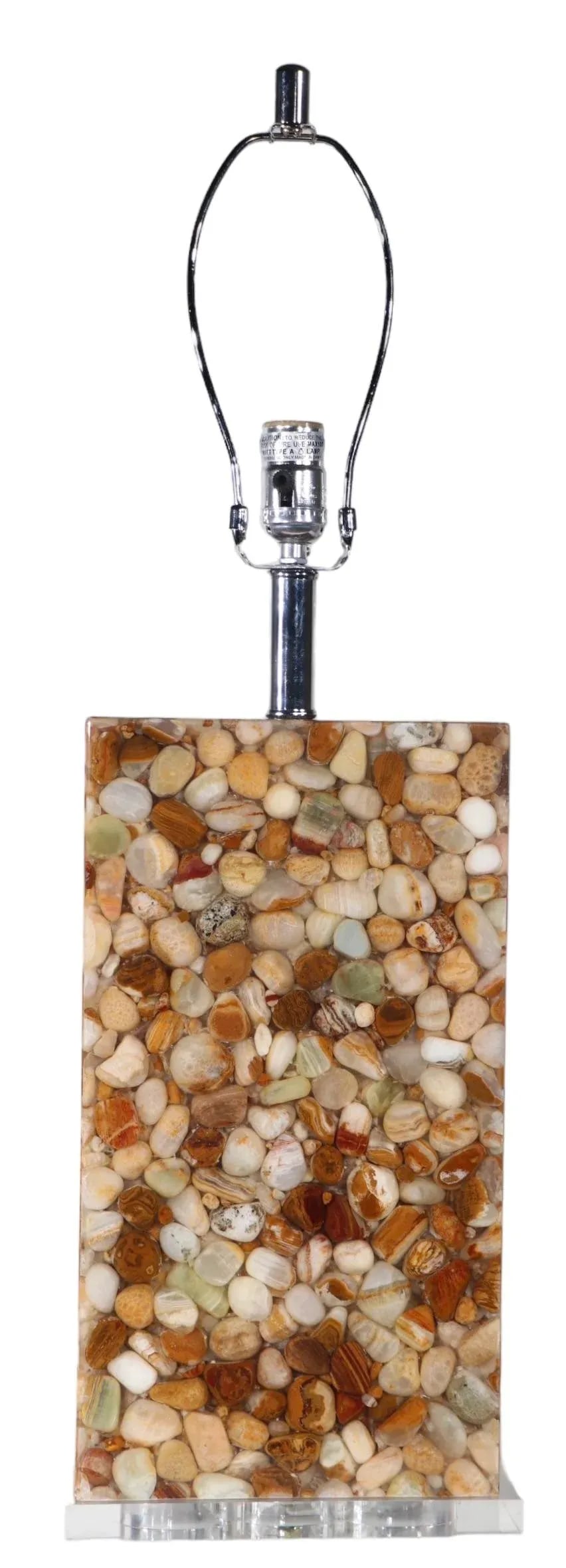 Pr. Lucite Encased River Rocks Table Lamps - 2