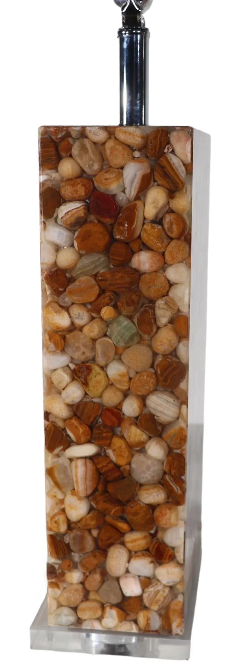 Pr. Lucite Encased River Rocks Table Lamps - 3