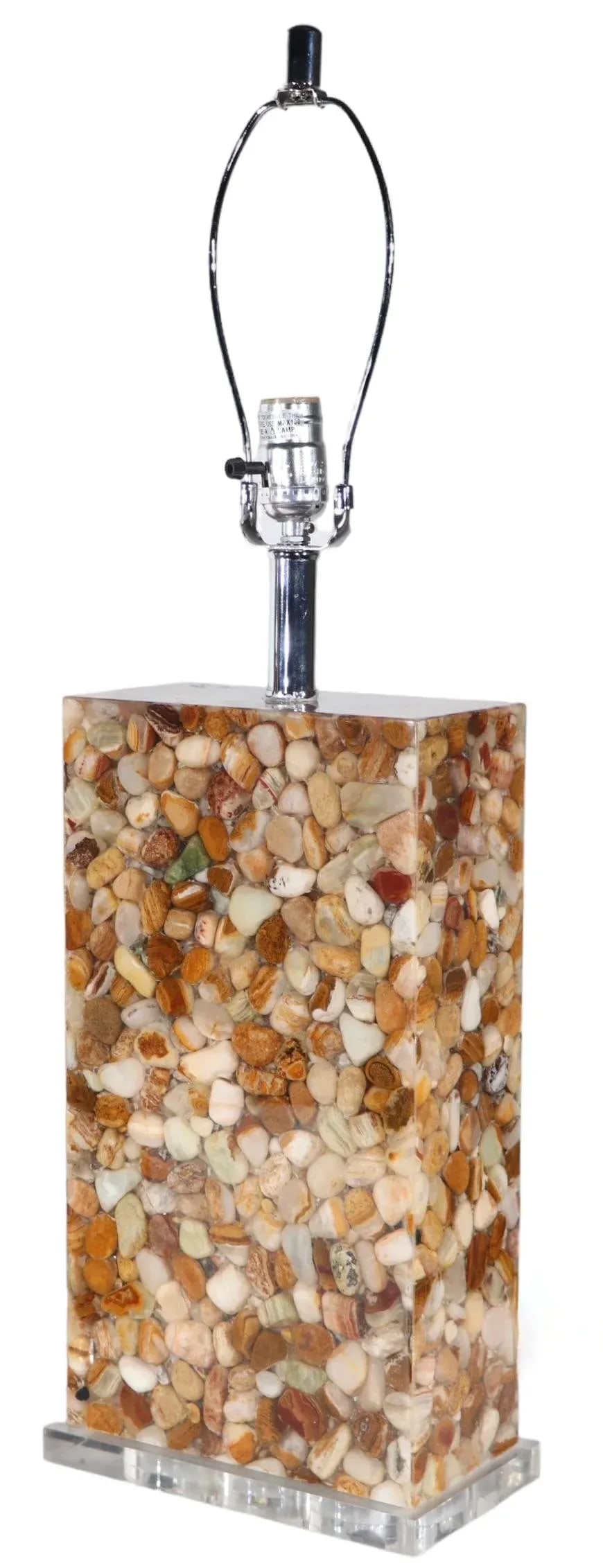 Pr. Lucite Encased River Rocks Table Lamps - 6