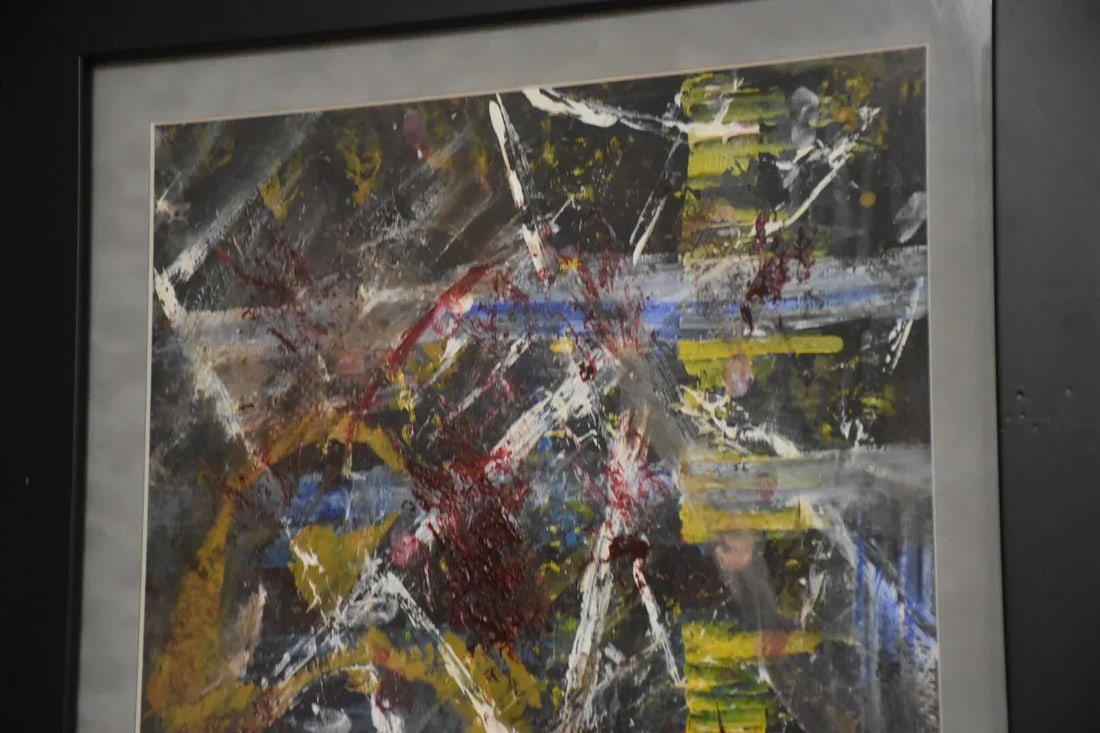 1970s Abstract Oil Painting Singed Nicole - 2