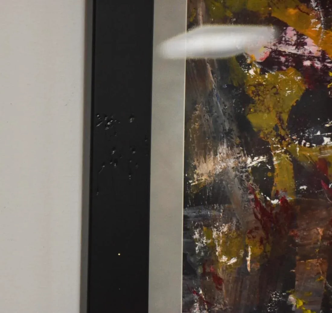 1970s Abstract Oil Painting Singed Nicole - 4