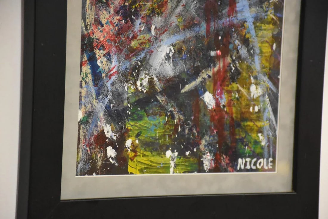 1970s Abstract Oil Painting Signed Nicole - 3