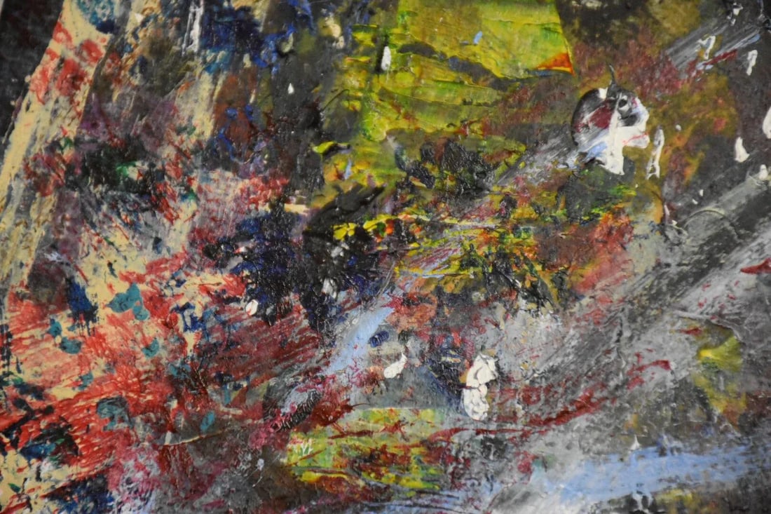 1970s Abstract Oil Painting Signed Nicole - 5