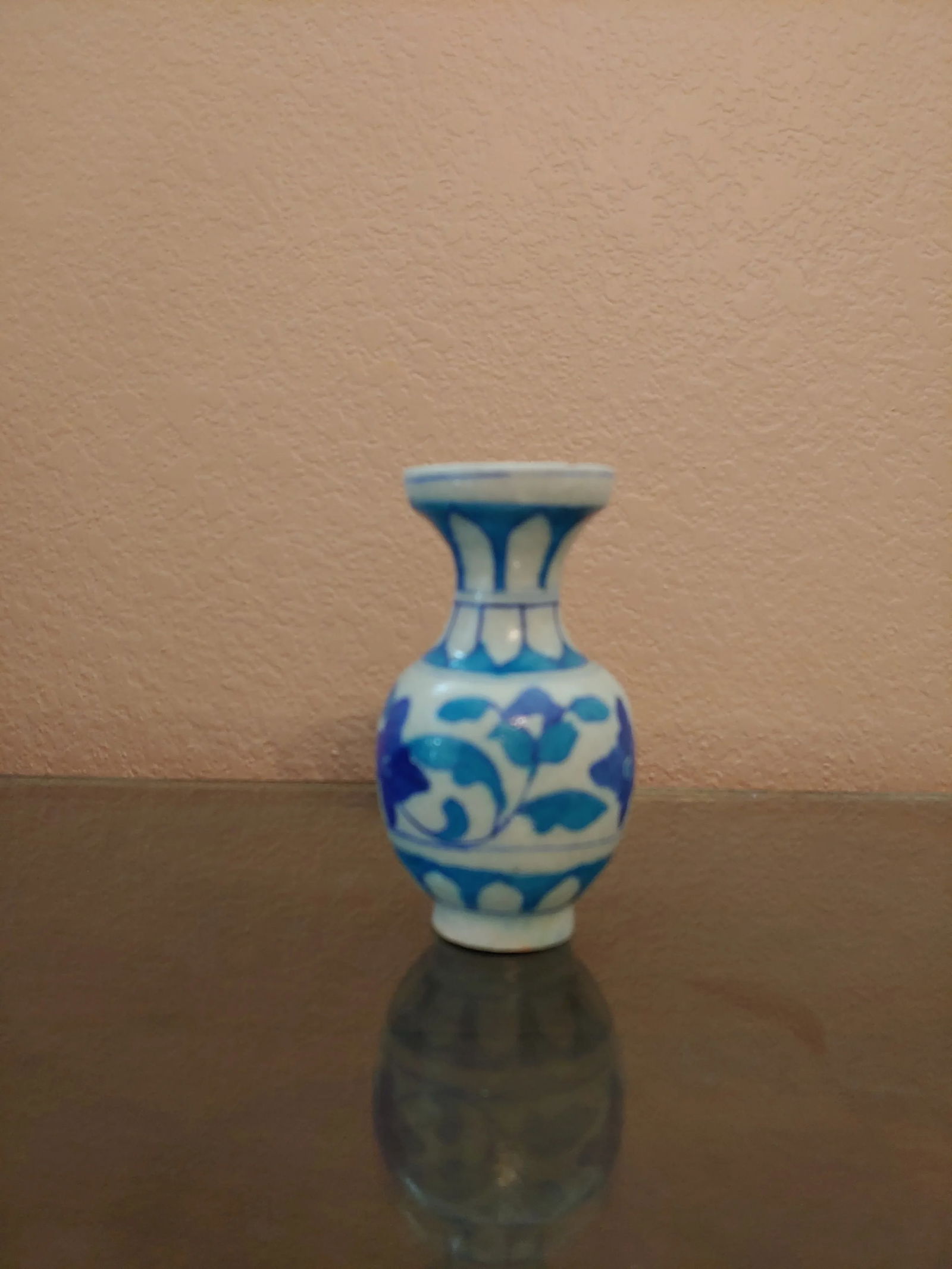Vintage Moroccan Blue and White Bud Vase - 4