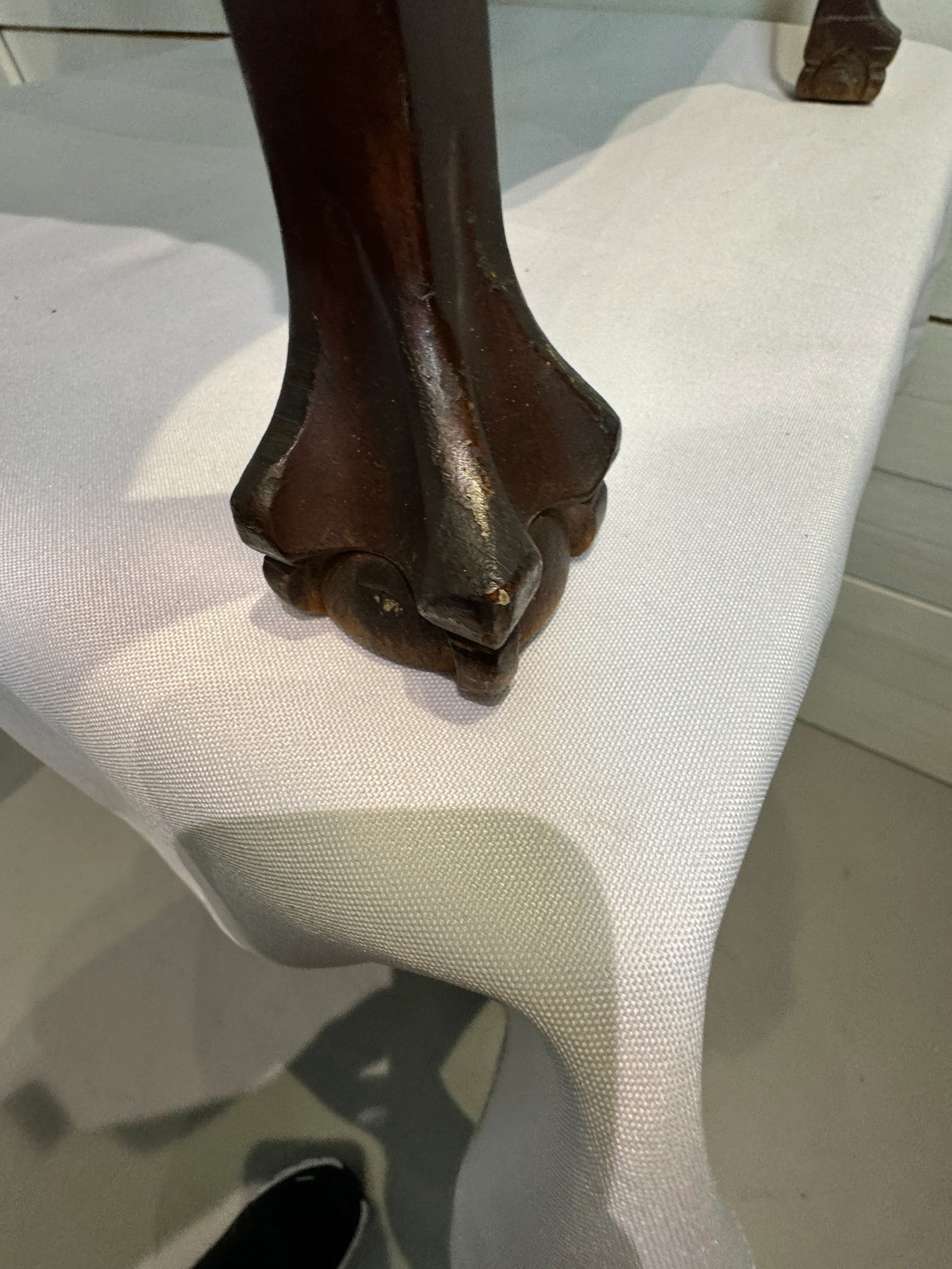 1940s Chippendale Style Gallery Top Two Tiered Claw and Ball Table - 6