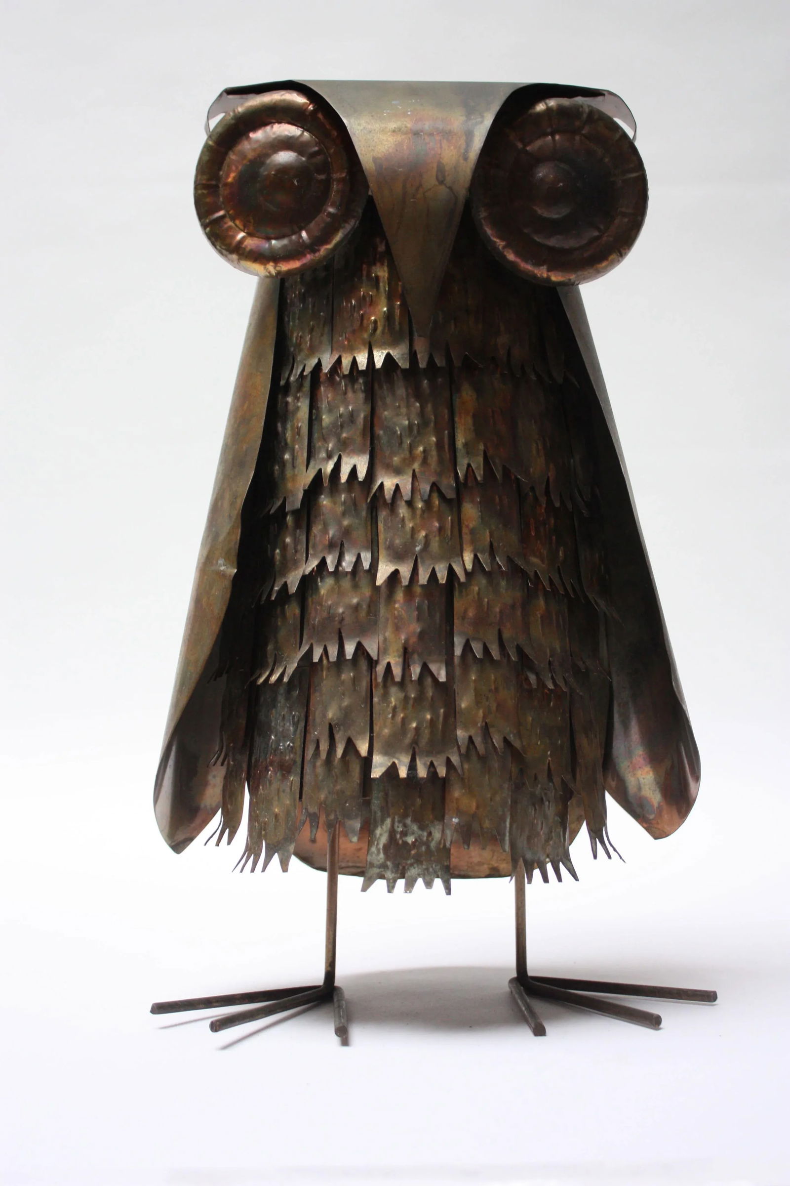 Vintage Brutalist Mixed-Metal Owl Sculpture - 13