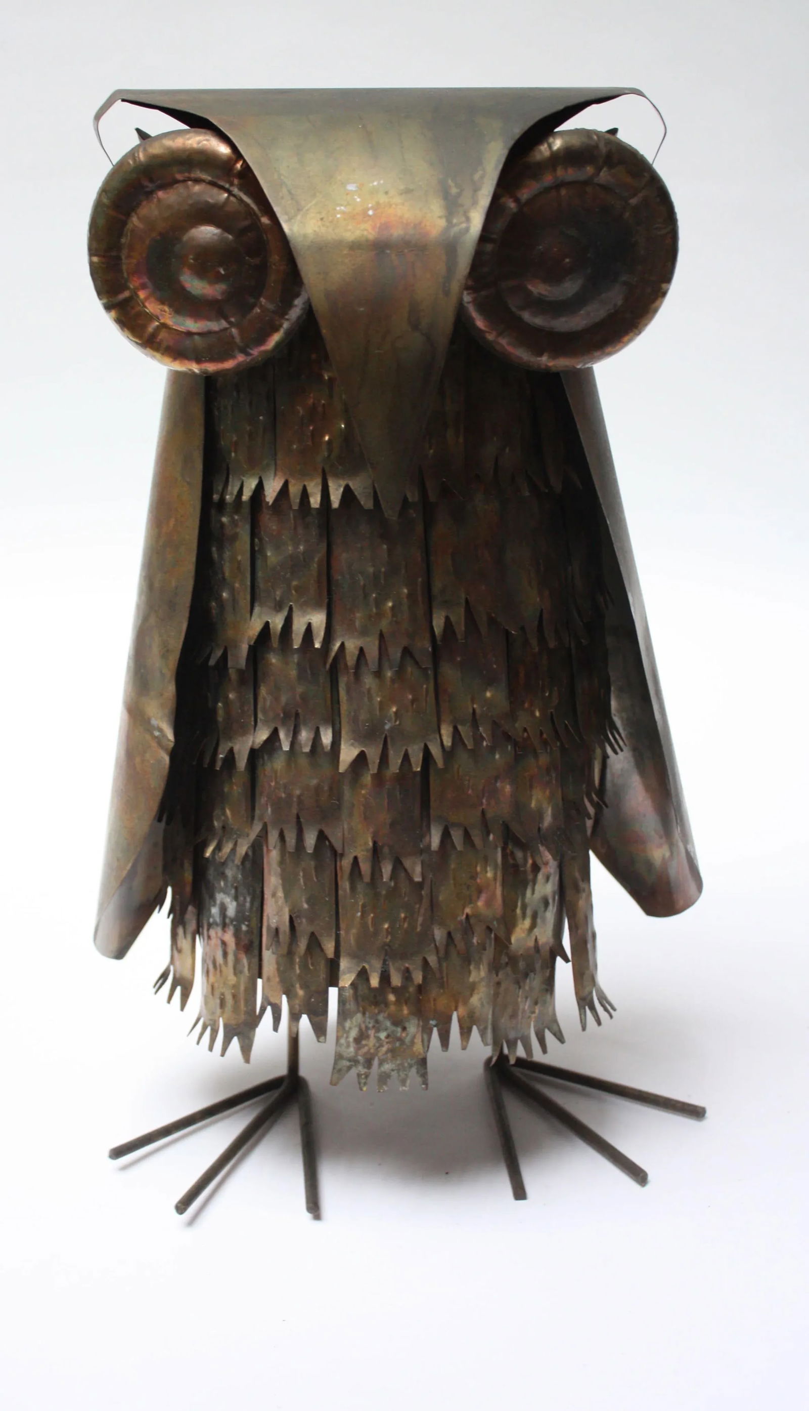 Vintage Brutalist Mixed-Metal Owl Sculpture - 4