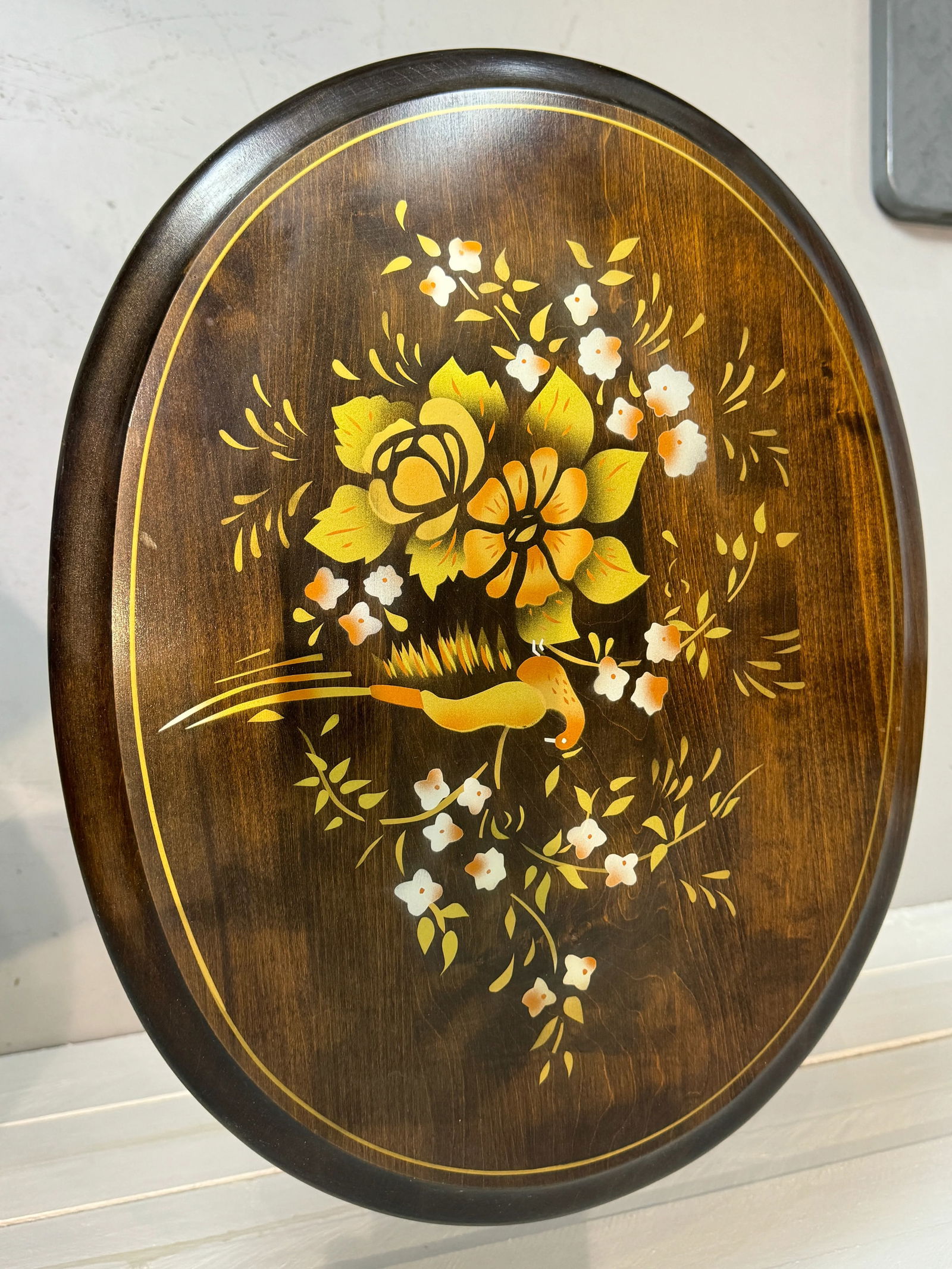 Early 20th Century Hand Painted Mahogany Tilt Top Table - 10