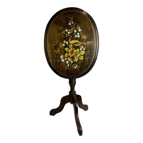 Early 20th Century Hand Painted Mahogany Tilt Top Table