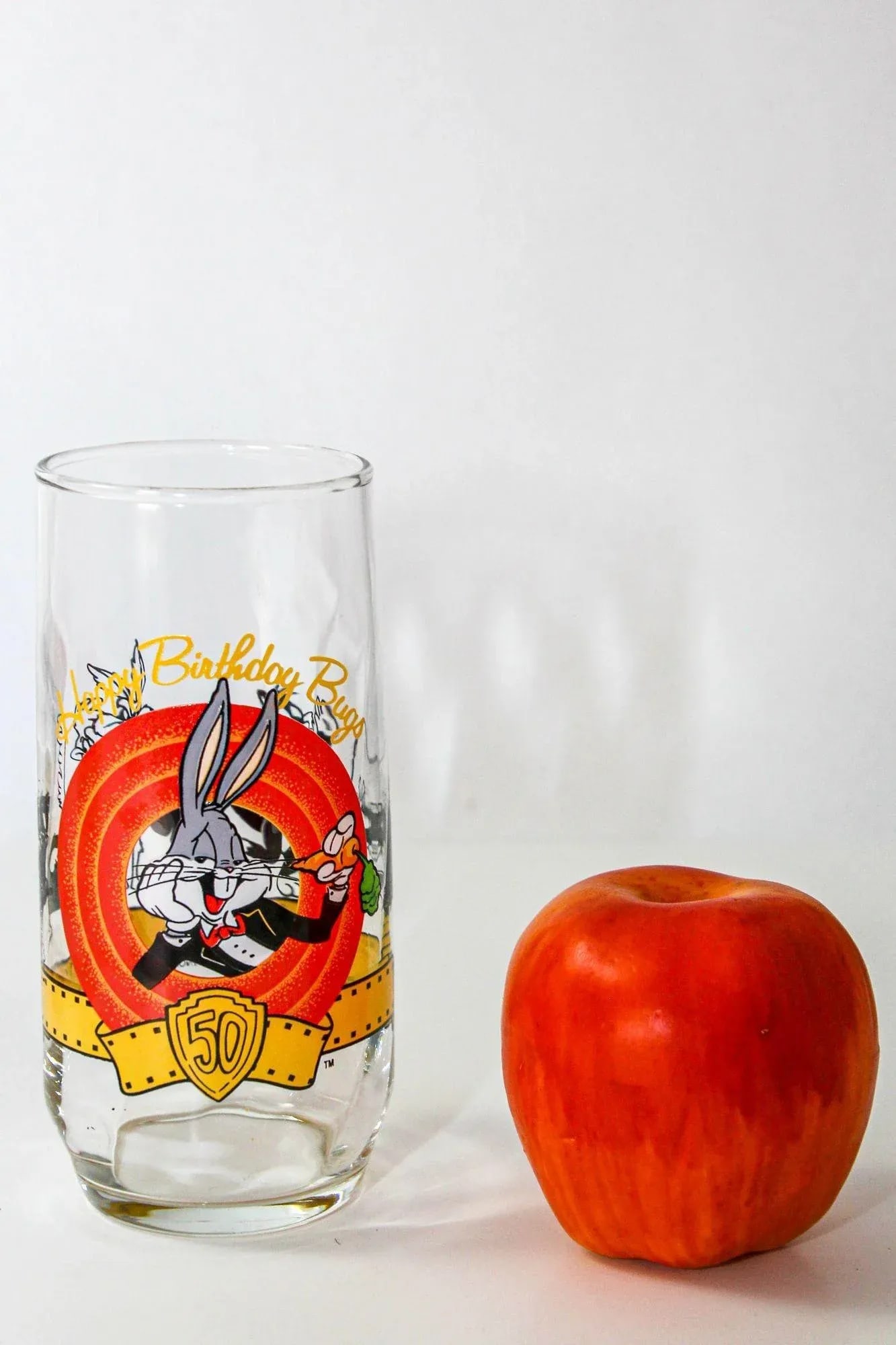 1990s Bugs Bunny Happy 50th Birthday Collectible Drinking Glasses Warner Bros - 12