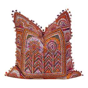 Barkha Rajasthani Embroidered Large Decorative Euro Pillow