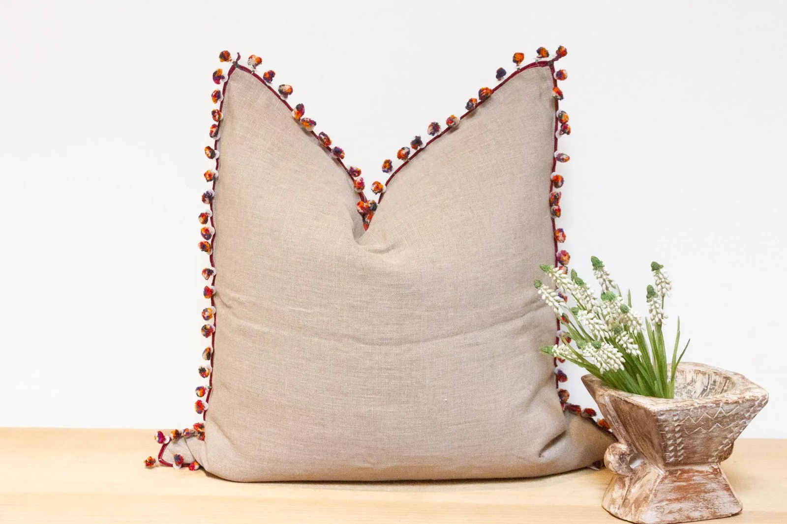 Barkha Rajasthani Embroidered Large Decorative Euro Pillow - 7