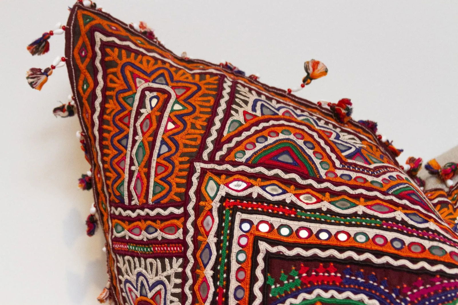 Jasmine Rajasthani Embroidered Decorative Pillow - 4