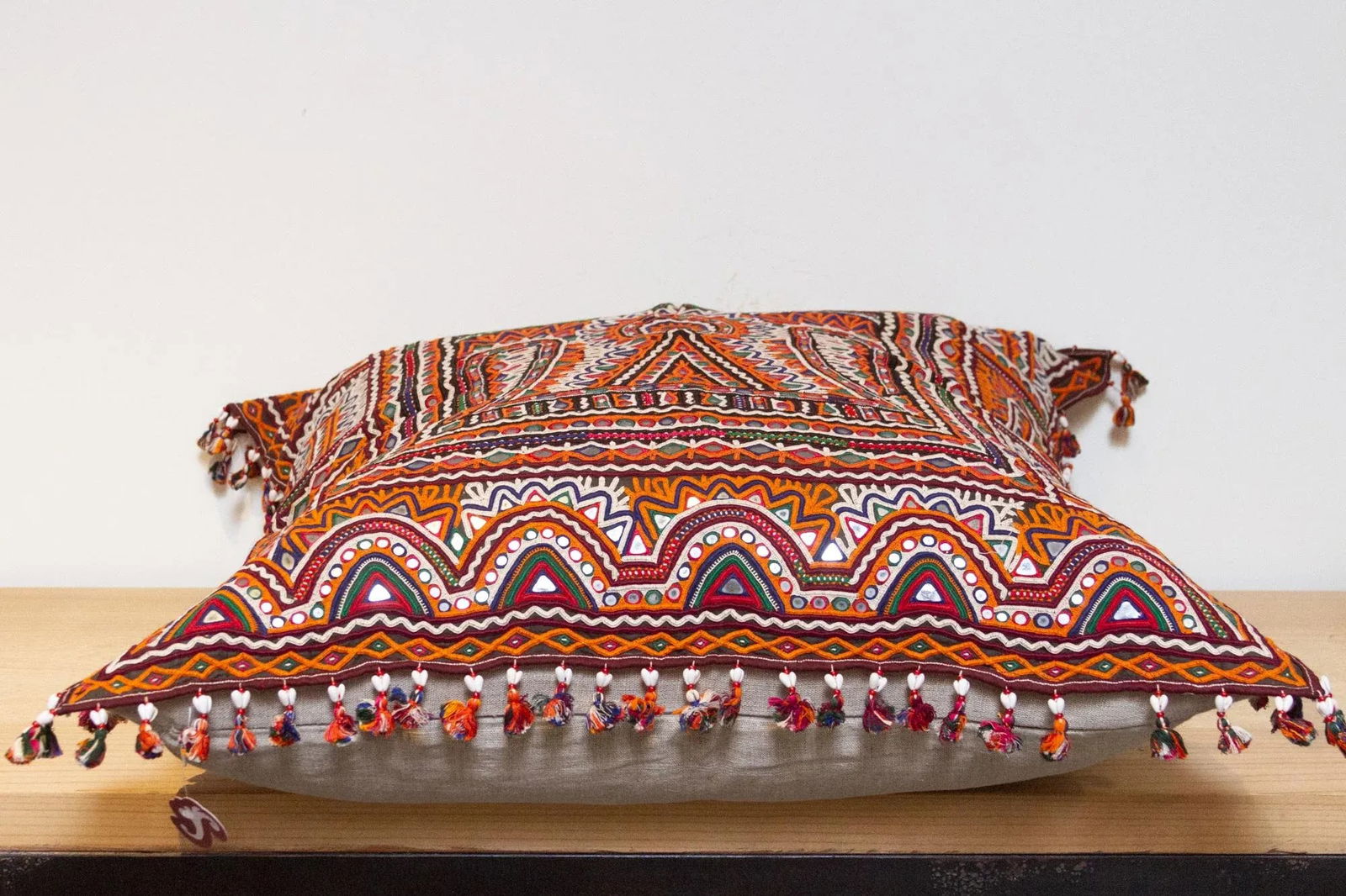 Jasmine Rajasthani Embroidered Decorative Pillow - 6