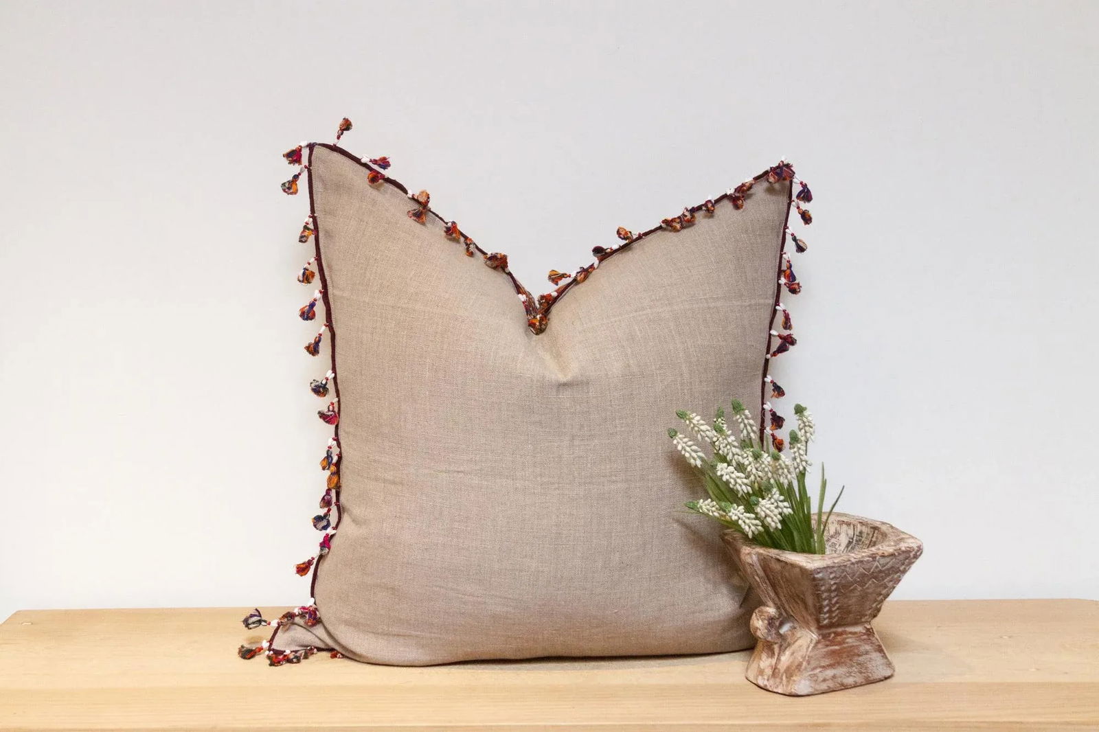 Jasmine Rajasthani Embroidered Decorative Pillow - 7