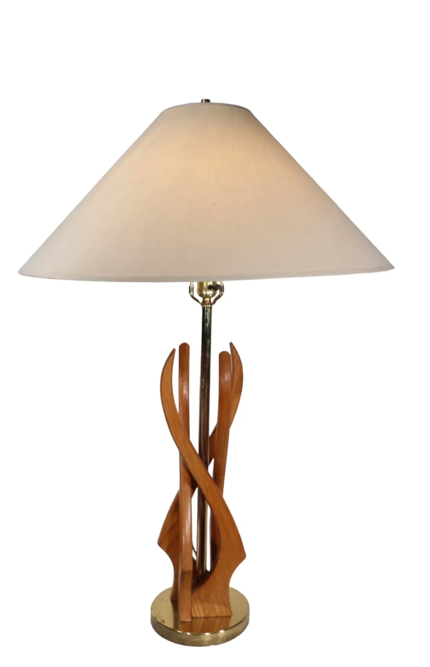 Sculptural Mid Century Wood Table Lamp American in the Danish Style C 1950/1960's - 3